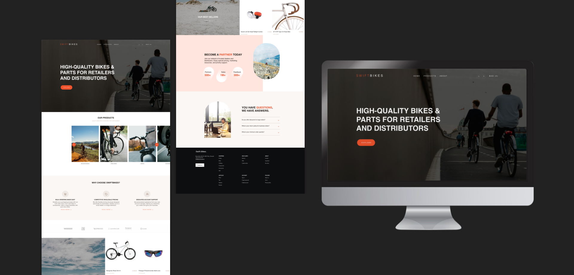 Swift Bikes website design preview